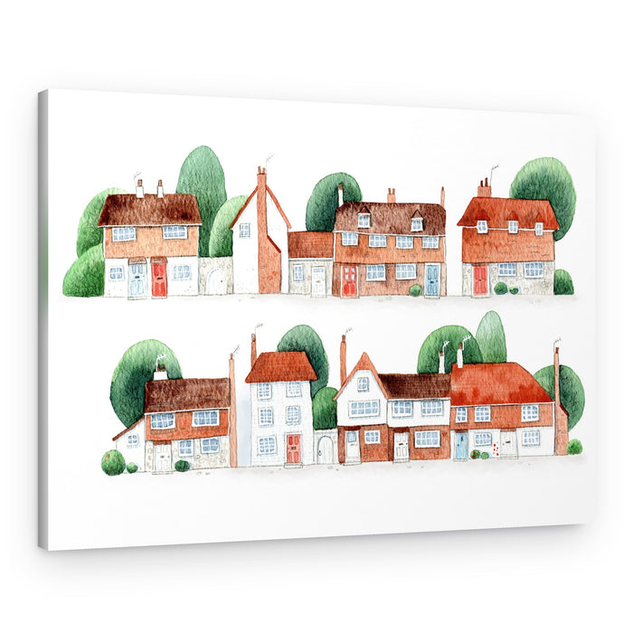 Charming Village Street – Canvas Print