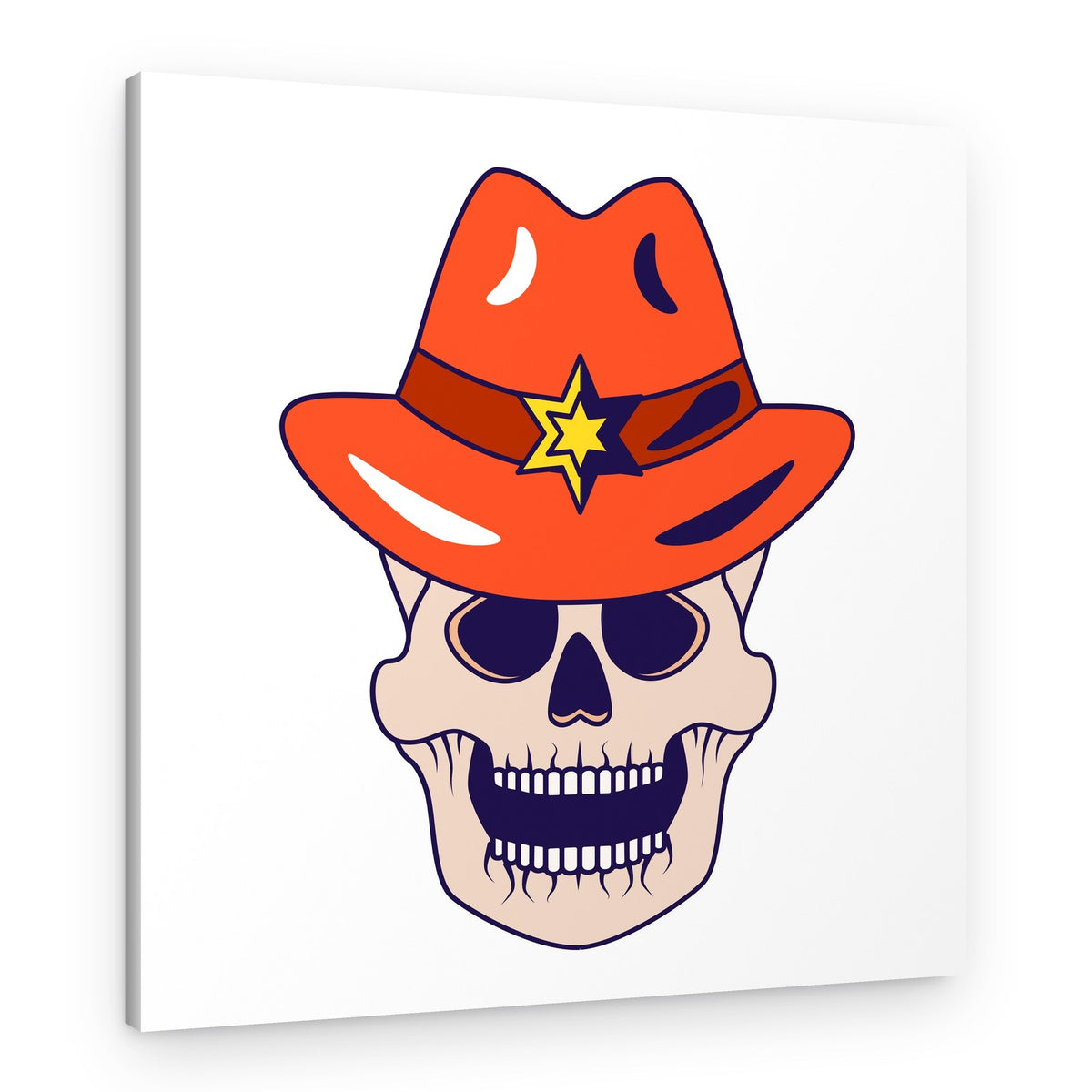 Sheriff Skull Hat – Canvas Print