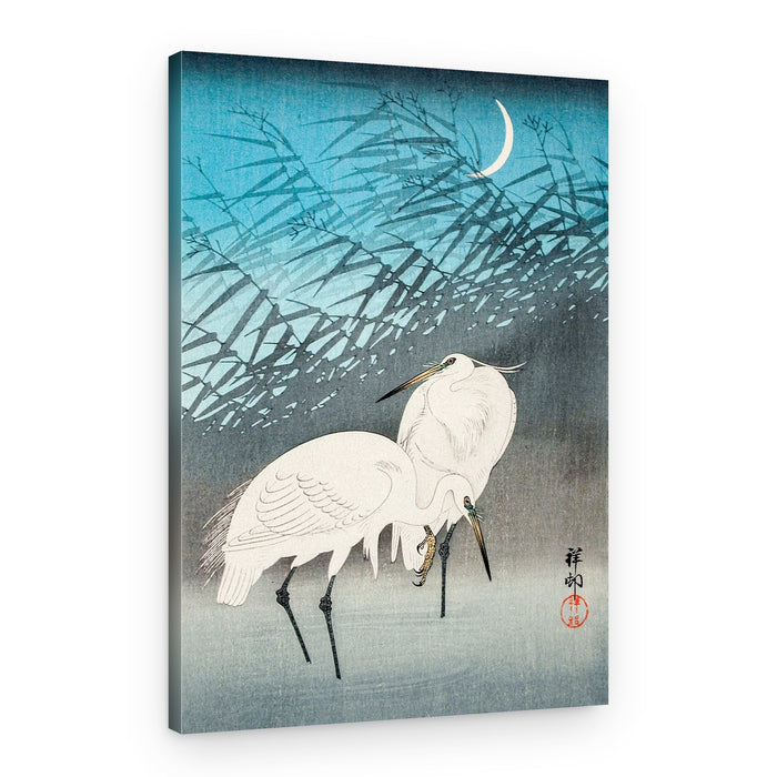Egrets and Reeds In Moonlight (1926) – Canvas Print