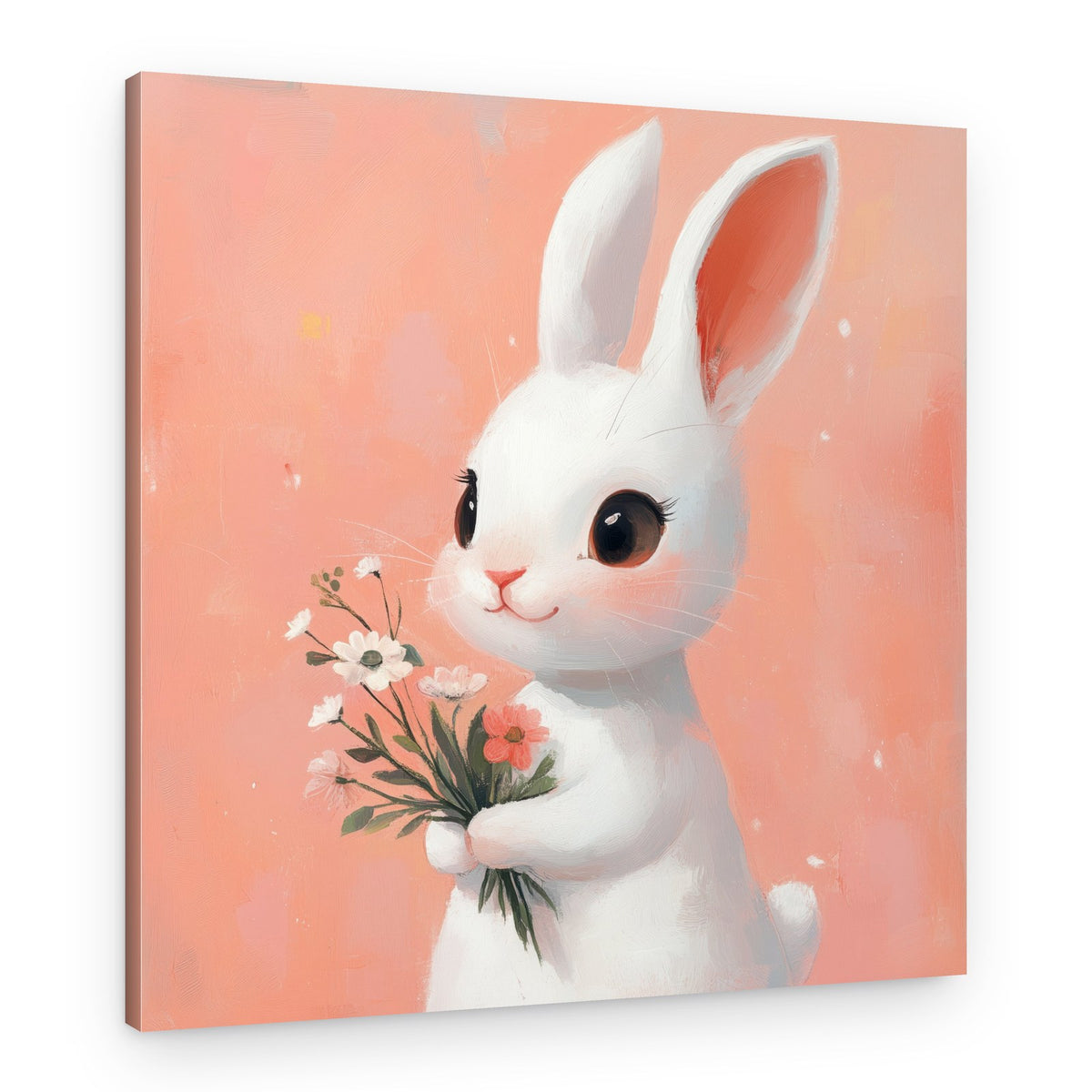 Bunny Bouquet Bliss – Canvas Print
