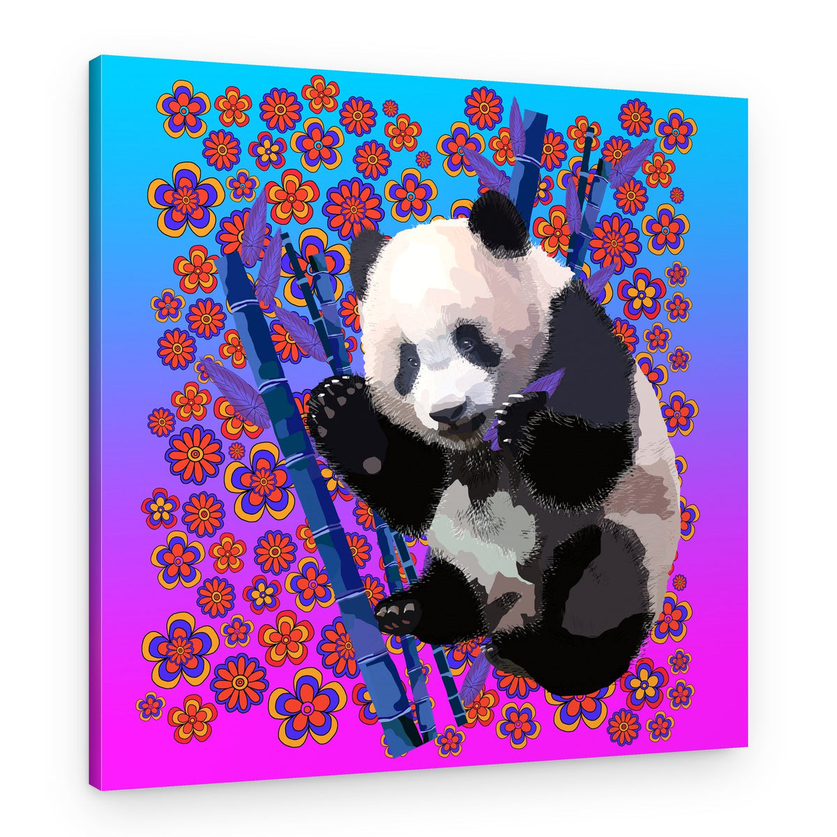 Colorful Panda Bamboo – Canvas Print