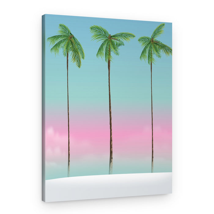 Dreamy Palm Snowscape – Canvas Print