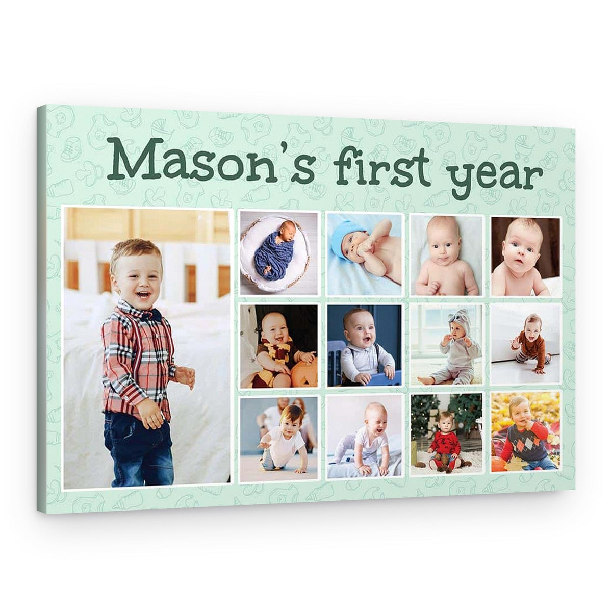 Baby’s First Year Photo Collage Canvas Print – Canvas Print