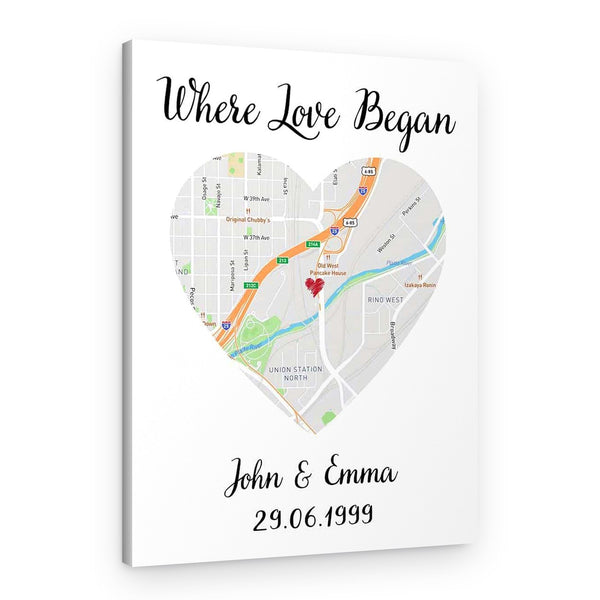 Custom One Heart Map Art Print