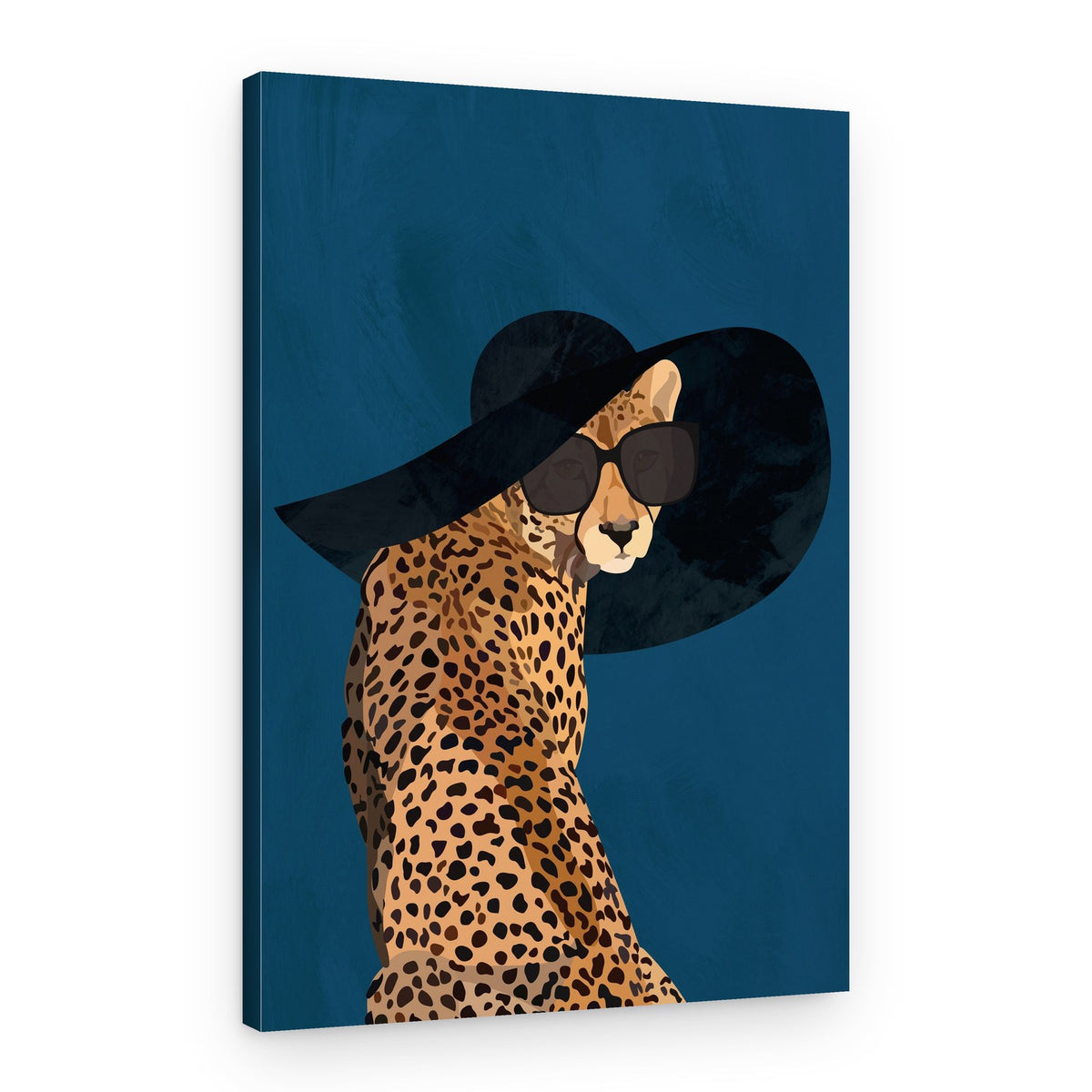 Chic Cheetah in Hat – Canvas Print