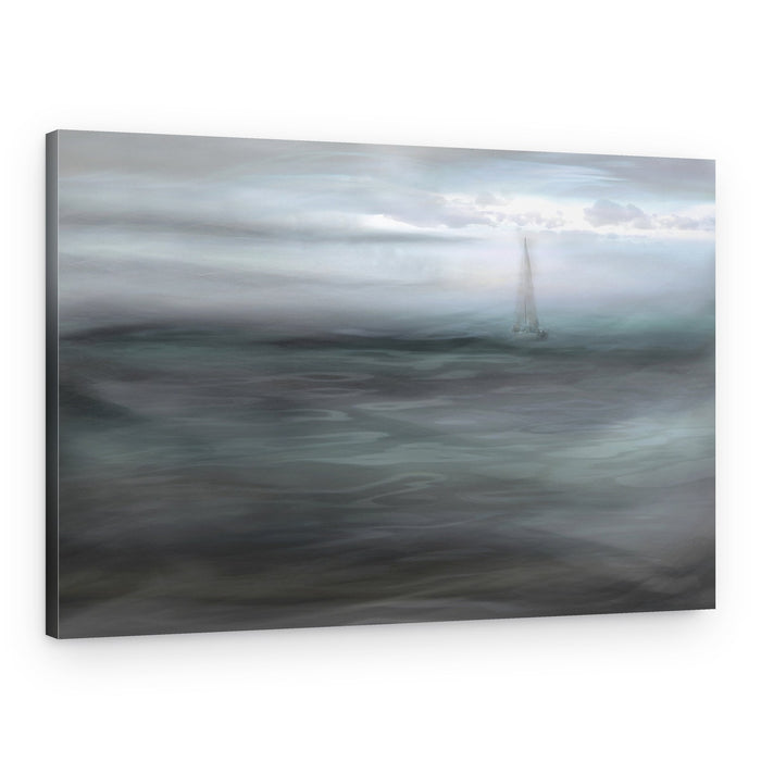 Misty Ocean Sailboat – Canvas Print
