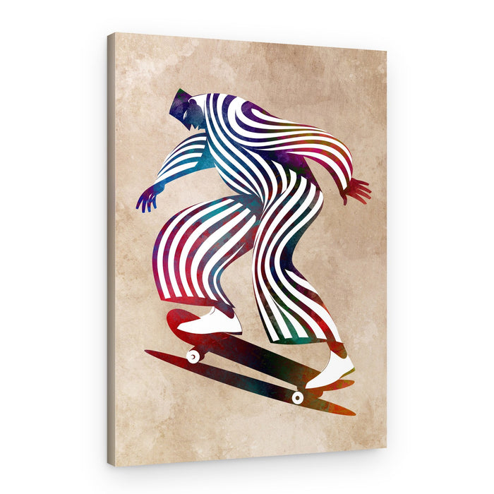 Rainbow Striped Skater – Canvas Print