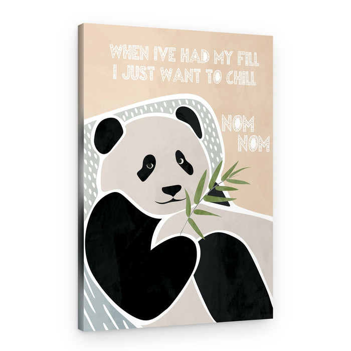 Lazy Panda Eating Bamboo – Canvas Print