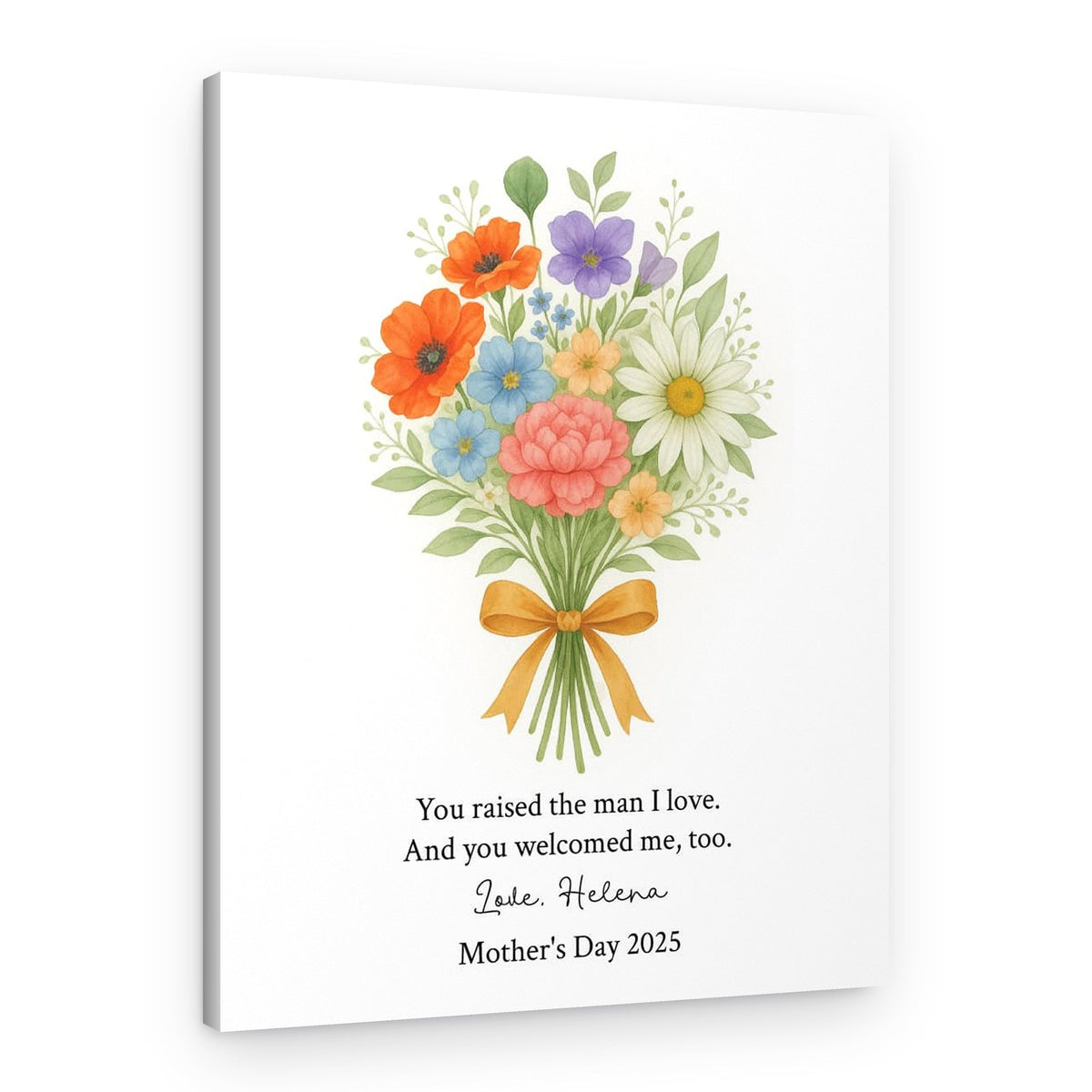 Bound with Love: Ribbon Tied Floral Canvas Print for Mother in Law – Canvas Print