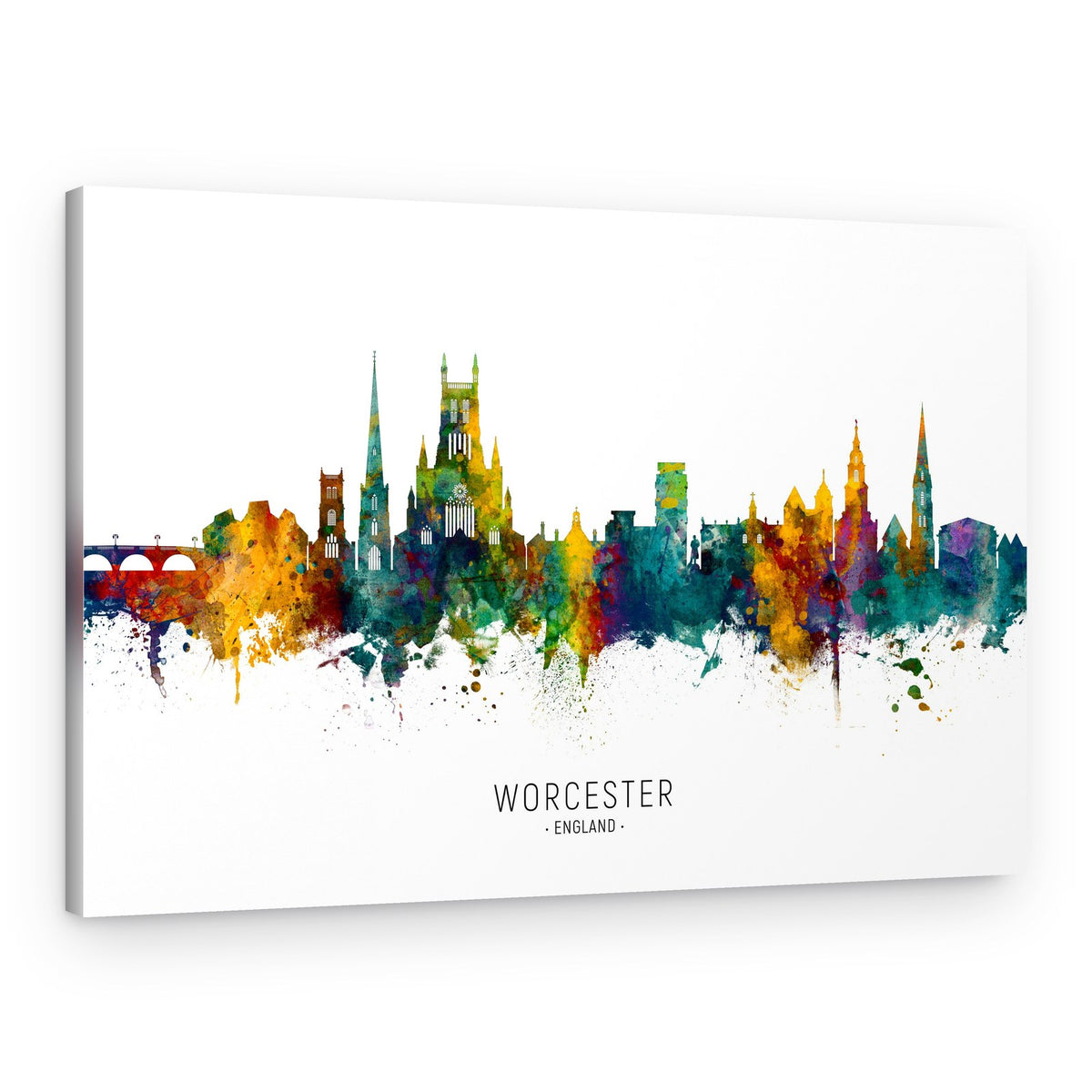 Colorful Worcester Skyline – Canvas Print