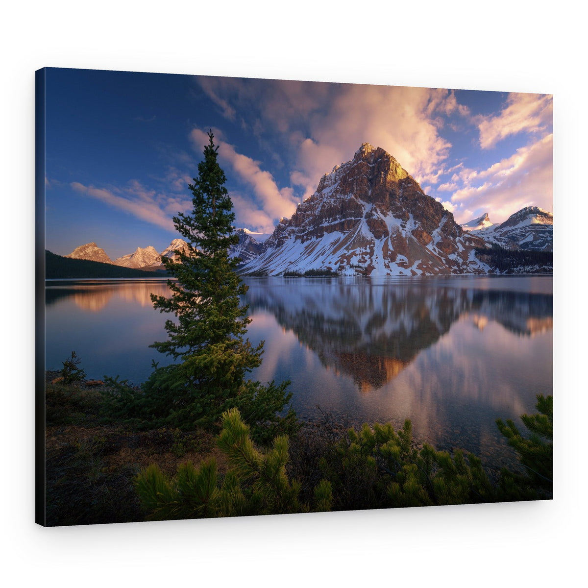 Majestic Mountain Lake Reflection – Canvas Print