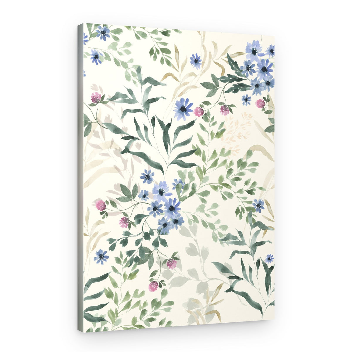 Blue Watercolor Botanicals – Canvas Print