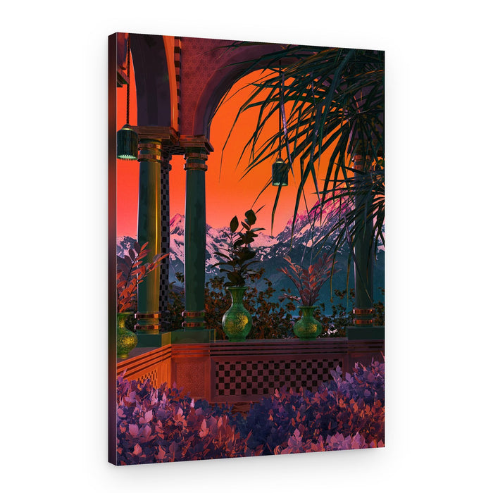 Exotic Sunset Balcony – Canvas Print
