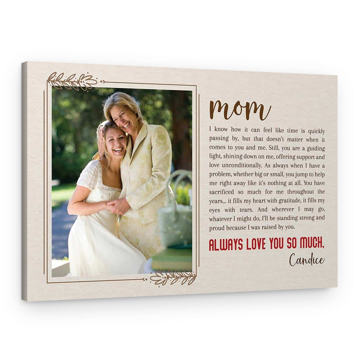 Mom Poem Custom Photo Canvas Print – Canvas Print