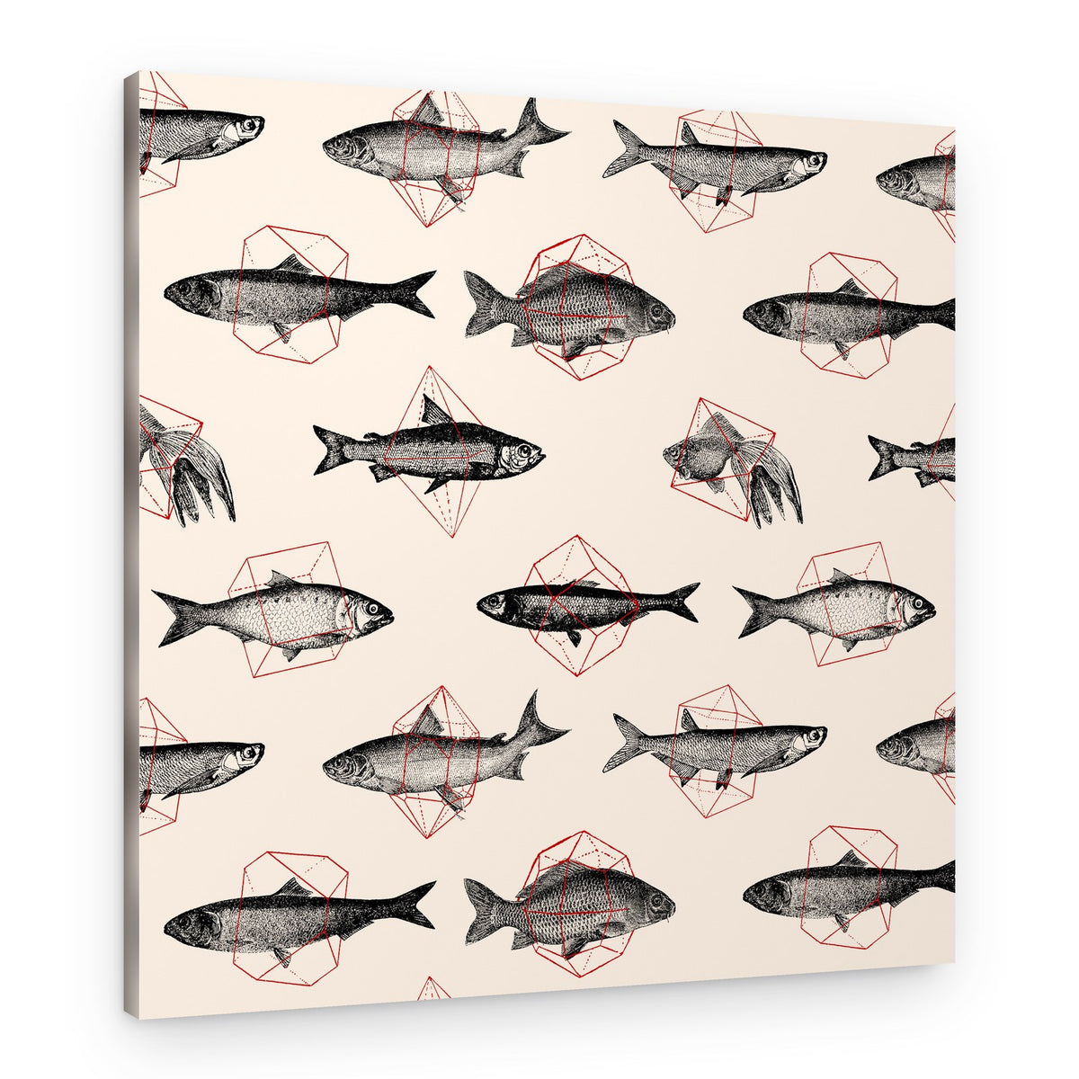 Geometric Fish Pattern – Canvas Print