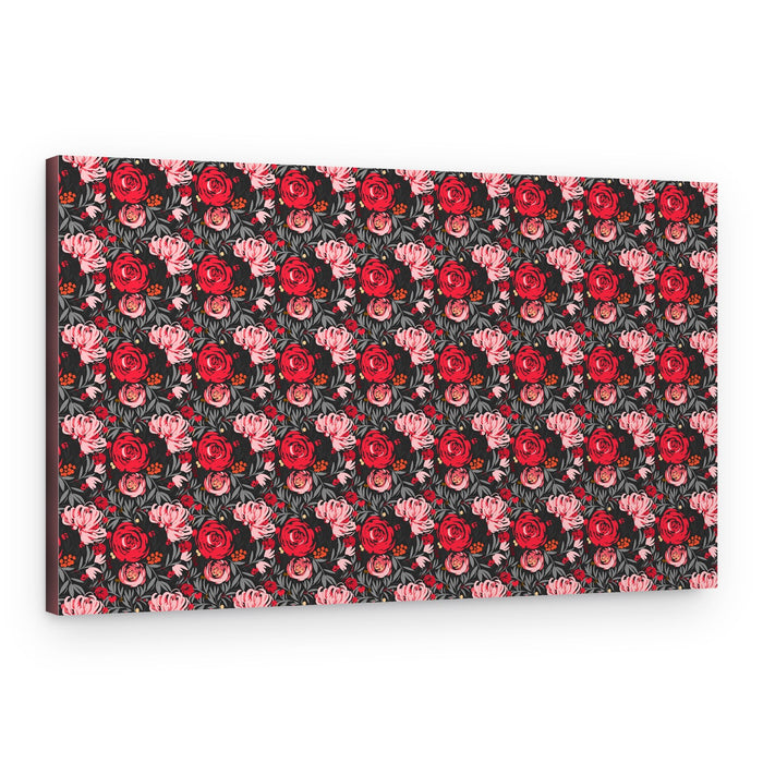 Dark Floral Roses – Canvas Print