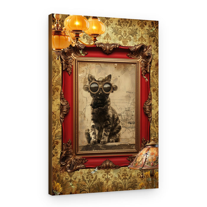 Steampunk Cat Portrait – Canvas Print