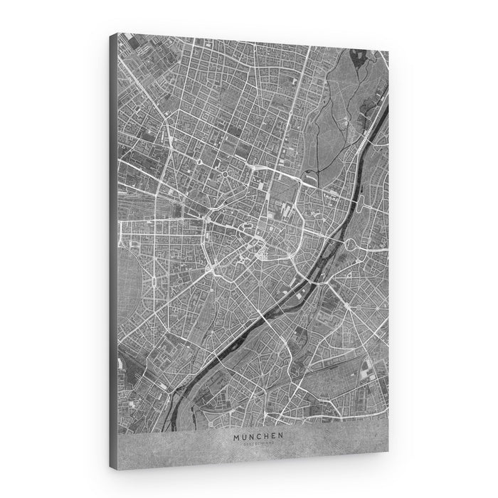 Munich Urban Map – Canvas Print