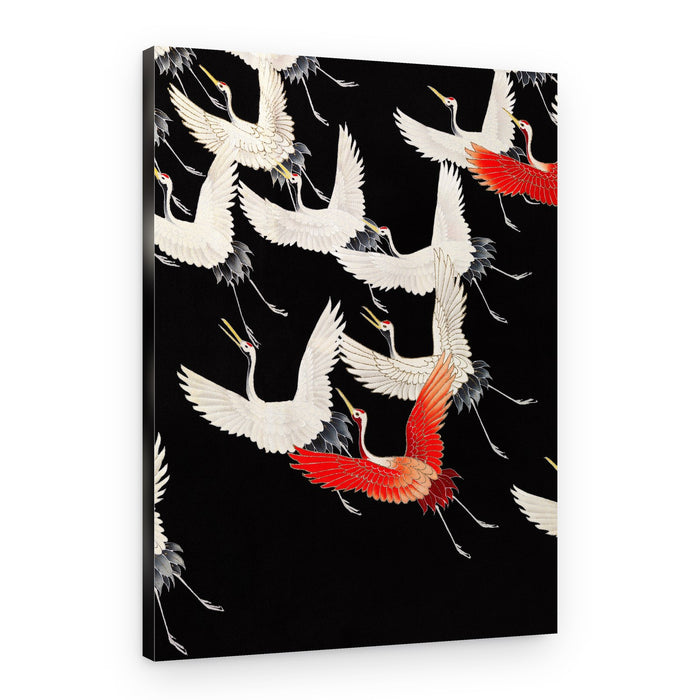 Furisode With a Myriad of Flying Cranes (1910–1920) Full – Canvas Print