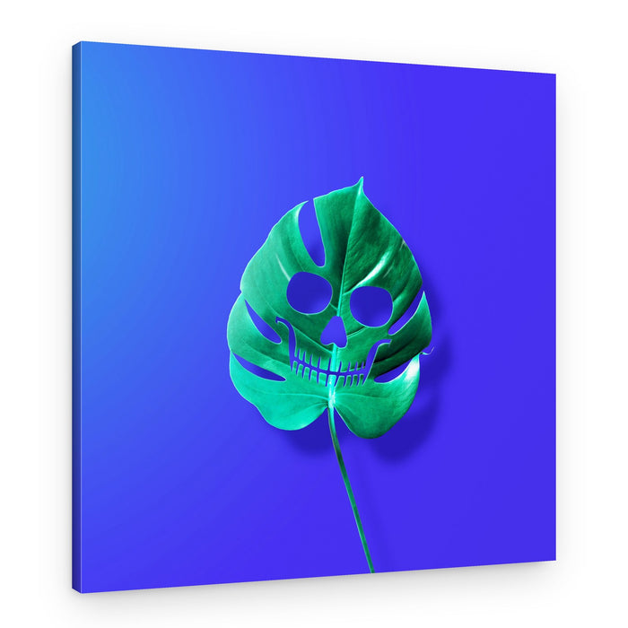 Vibrant Skull Leaf – Canvas Print