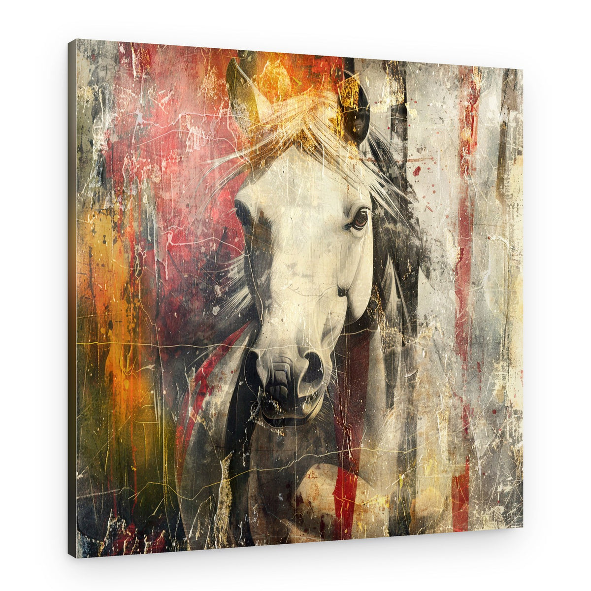 Abstract White Horse – Canvas Print