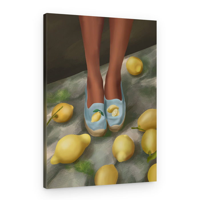 Sunny Lemon Shoes – Canvas Print