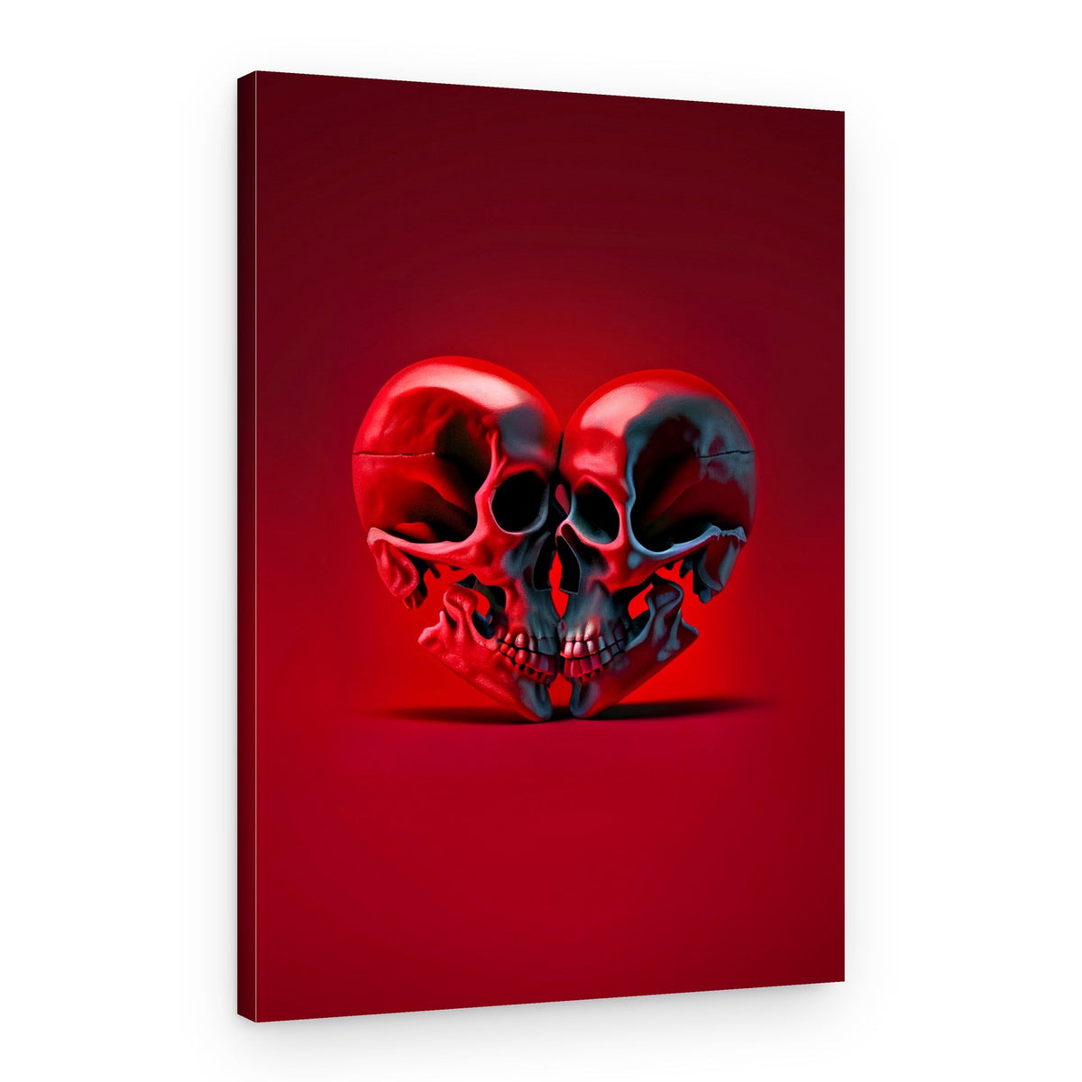 Red Skull Heart – Canvas Print