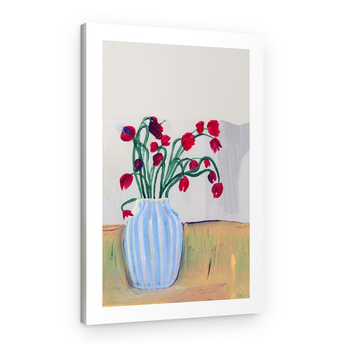 Red Flowers Still Life – Canvas Print