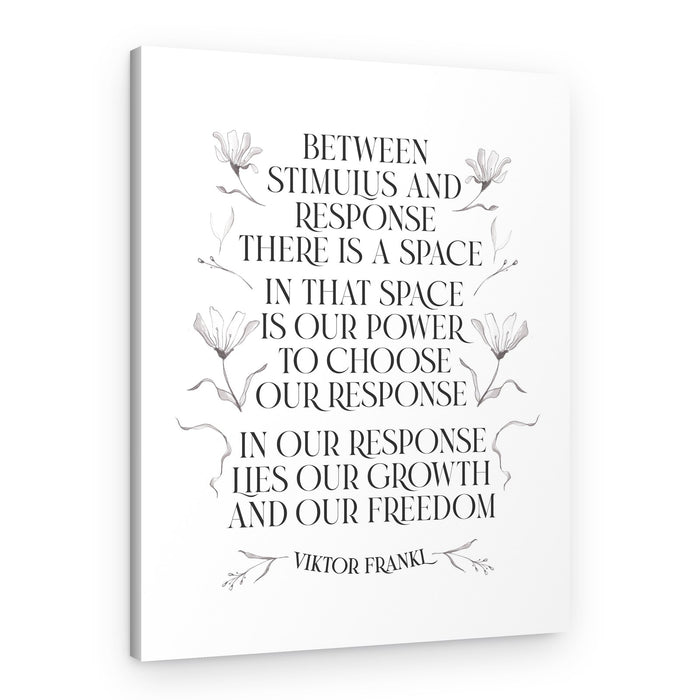 Viktor Frankl Floral Quote – Canvas Print