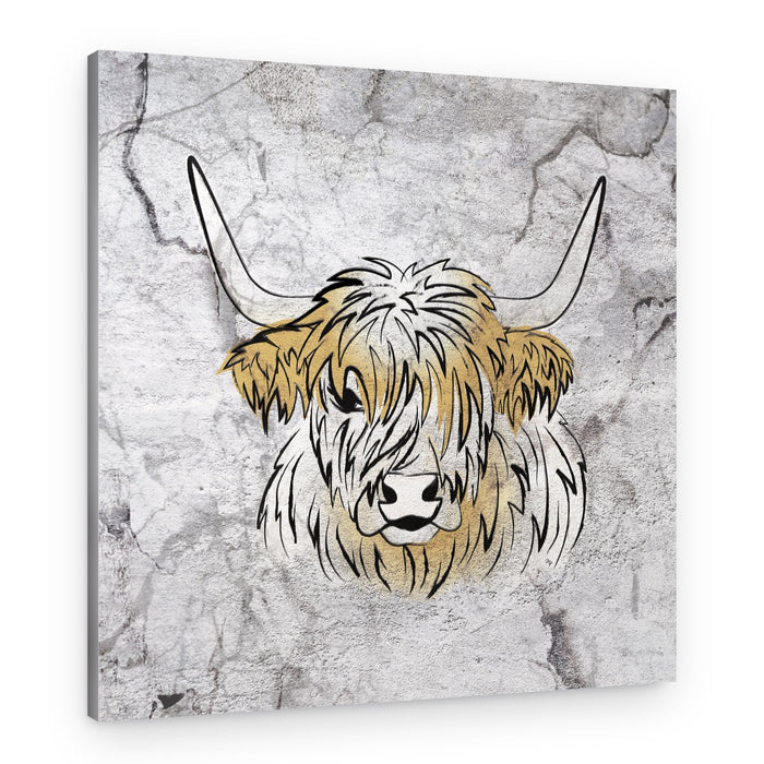 Highland Cow Portrait – Canvas Print