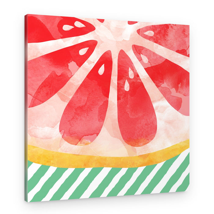 Fresh Grapefruit Stripes – Canvas Print