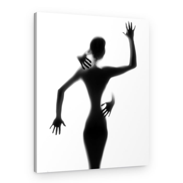 Silhouetted Woman Embrace – Canvas Print