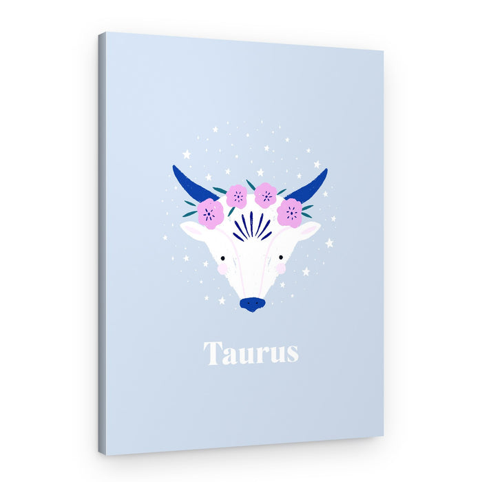 Floral Taurus Zodiac – Canvas Print