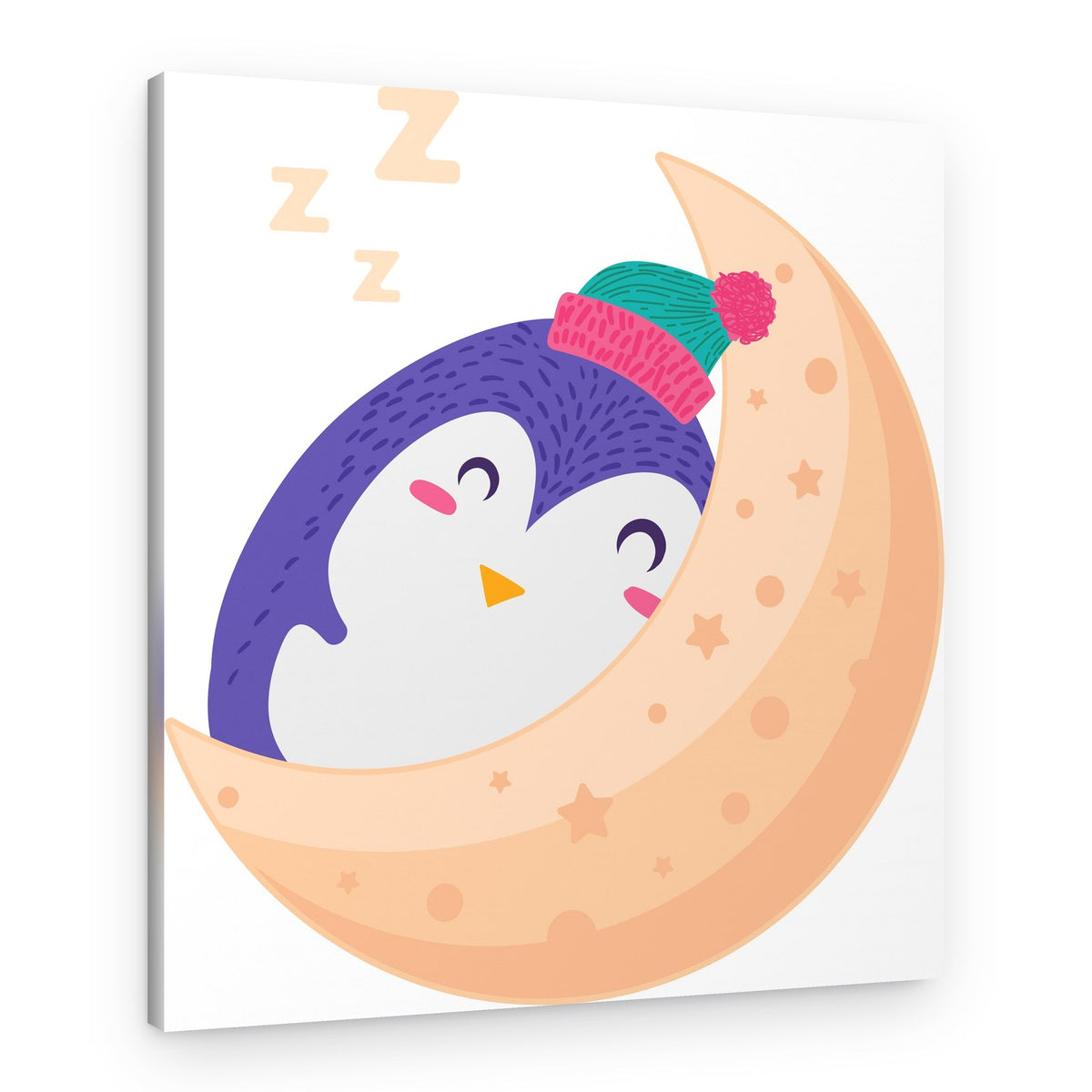 Sleeping Penguin Moon – Canvas Print