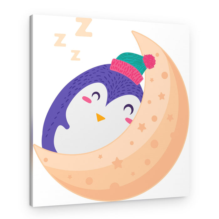 Sleeping Penguin Moon – Canvas Print