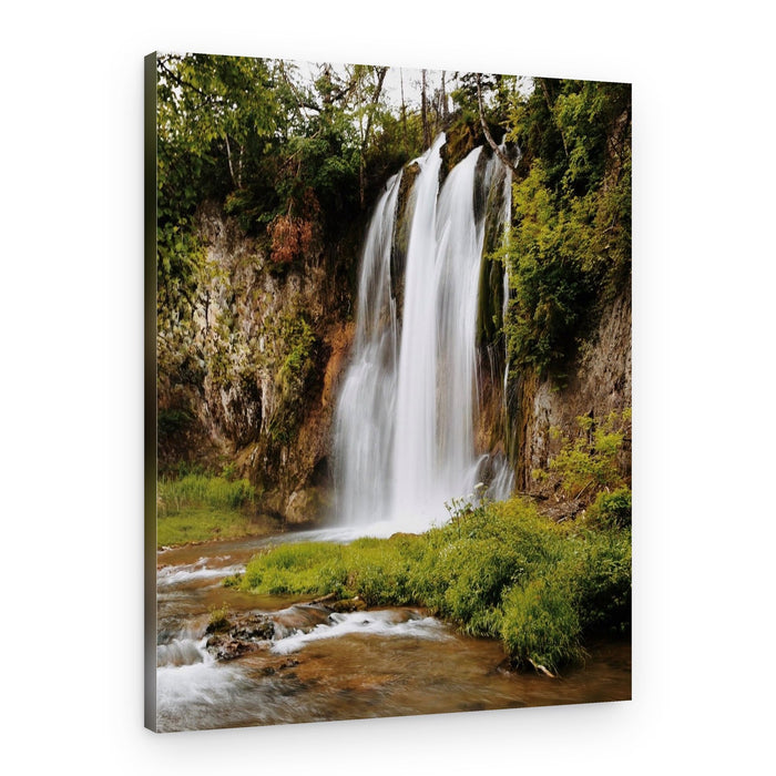 Serene Forest Waterfall – Canvas Print
