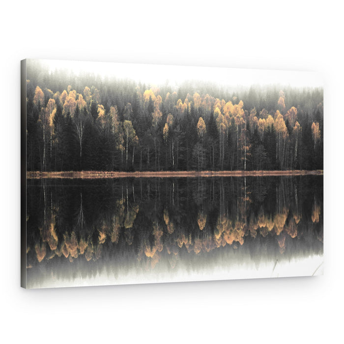 Misty Autumn Reflection – Canvas Print