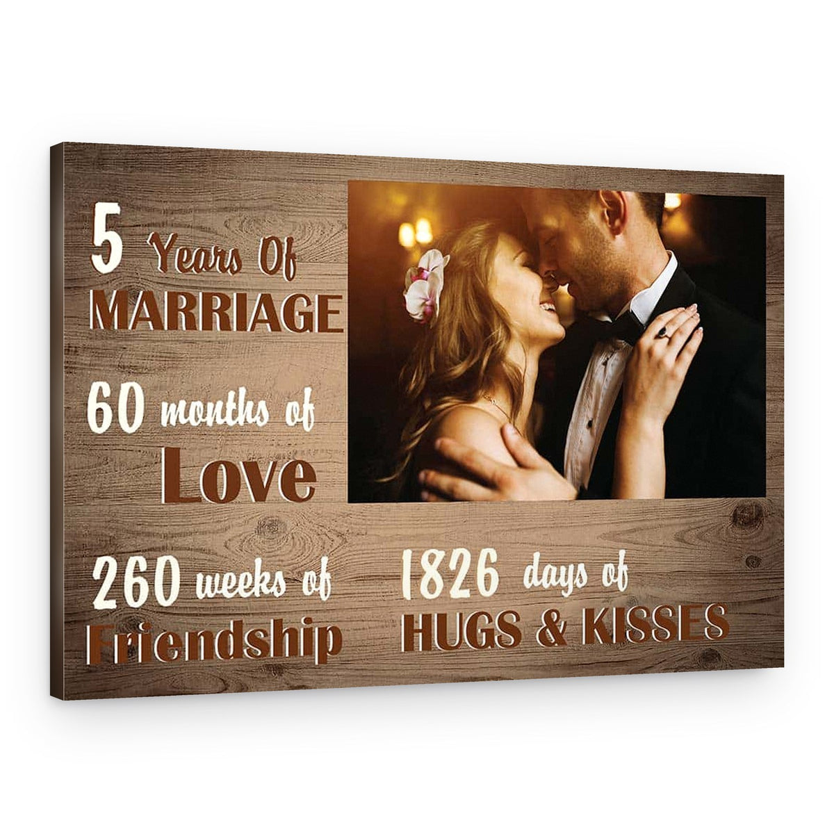 5 Years Of Marriage Custom Photo Canvas Print – Canvas Print – Design A