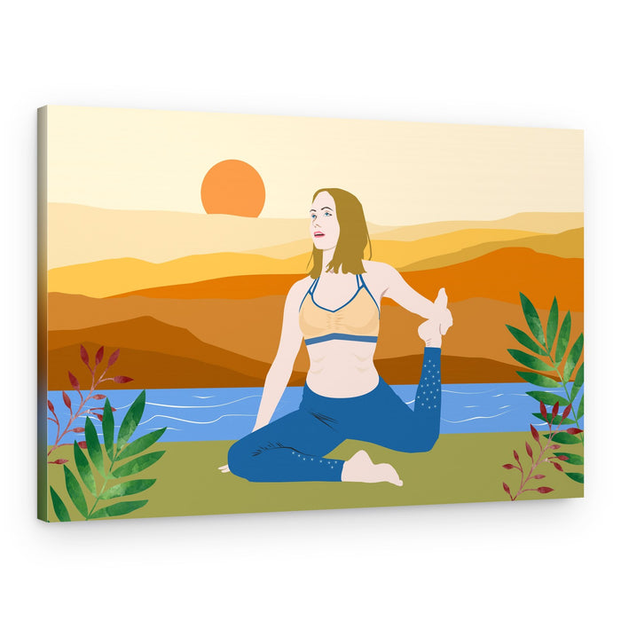 Sunset Yoga Pose – Canvas Print