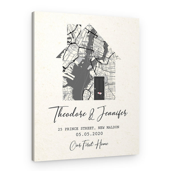 Personalized Home Map Canvas Print