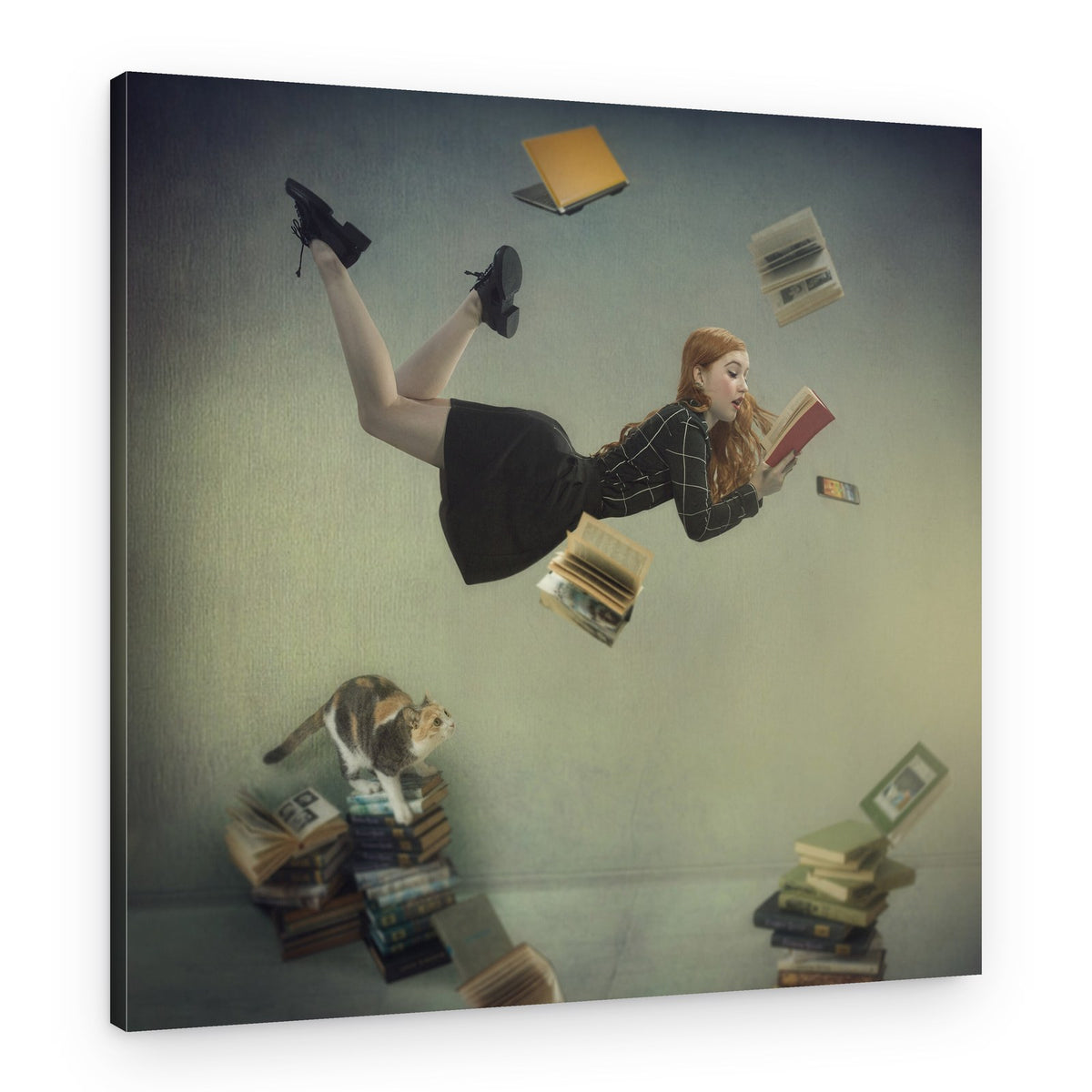 Dreamy Floating Reader – Canvas Print