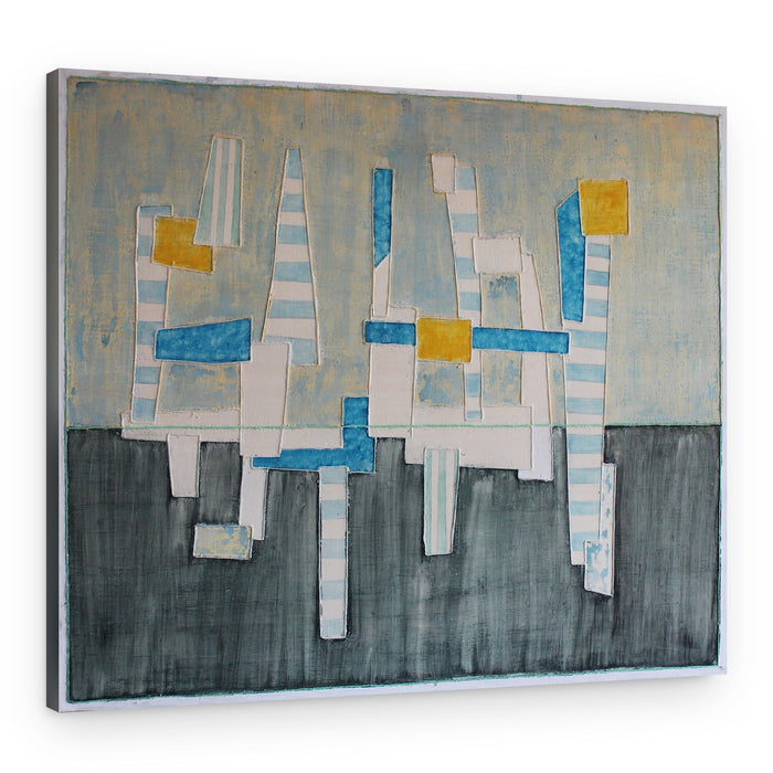 Urban Striped Blocks Abstract – Canvas Print