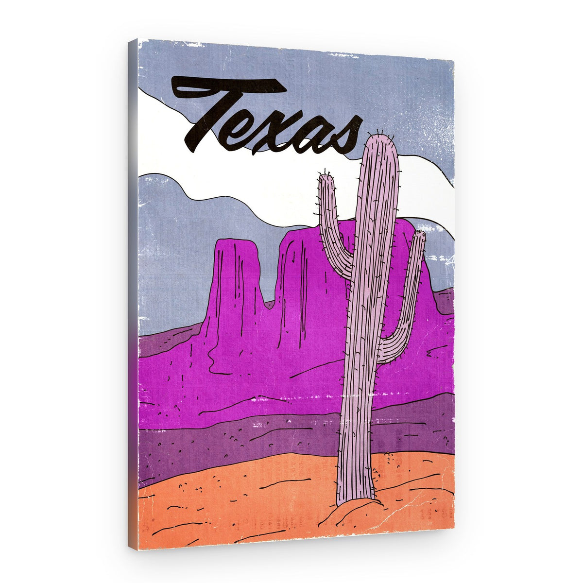 Vintage Texas Desert – Canvas Print