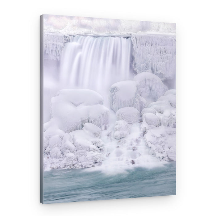 Winter Waterfall Cascade – Canvas Print
