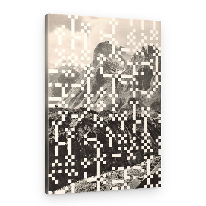 Vintage Glitch Mountains – Canvas Print
