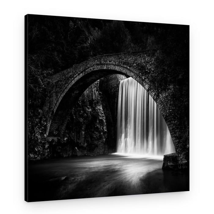 Ancient Bridge Waterfall Flow – Canvas Print