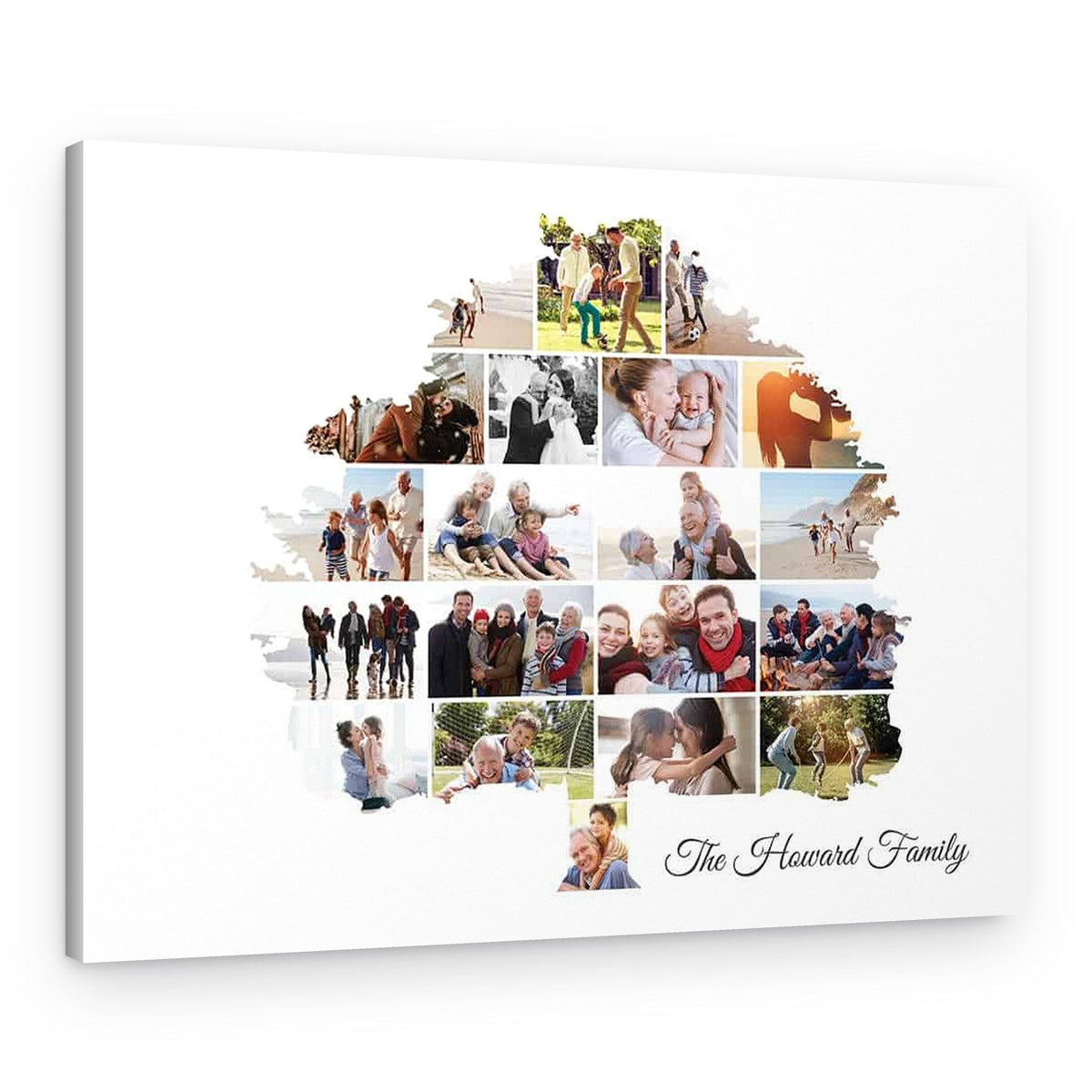 Family Tree Photo Collage Custom Canvas Print – Canvas Print – White