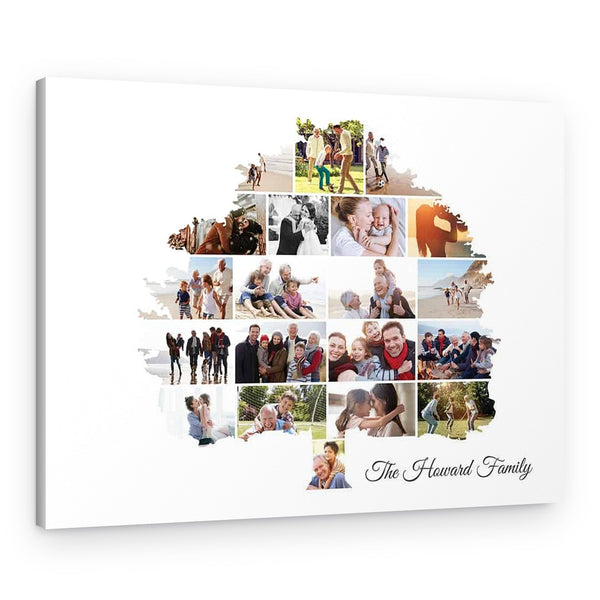 Family Tree Photo Collage Custom Canvas Print