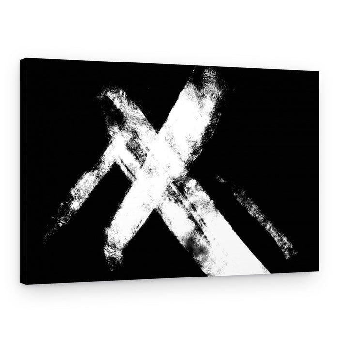 Bold White X Mark – Canvas Print