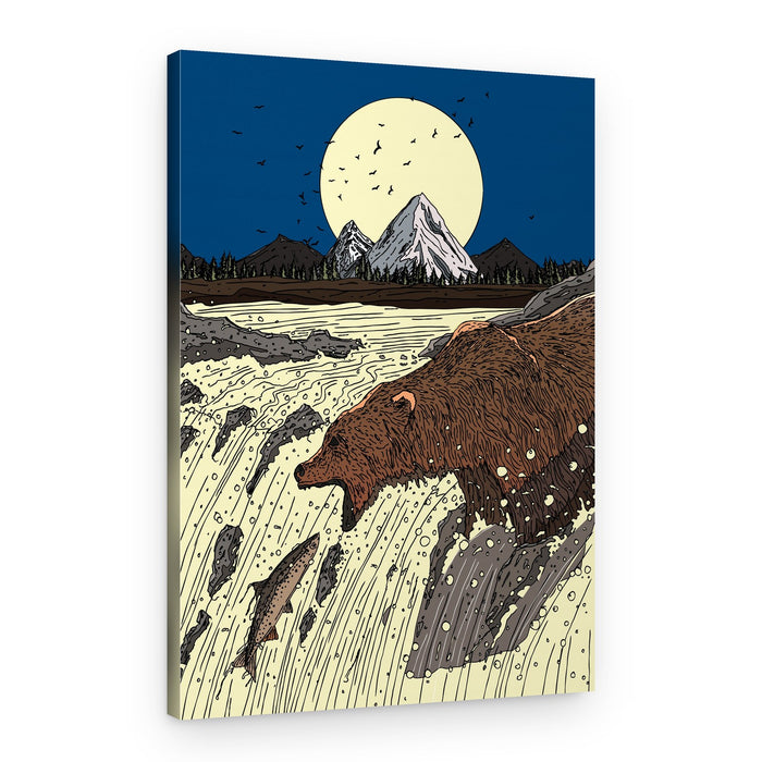 Bear Fishing – Canvas Print